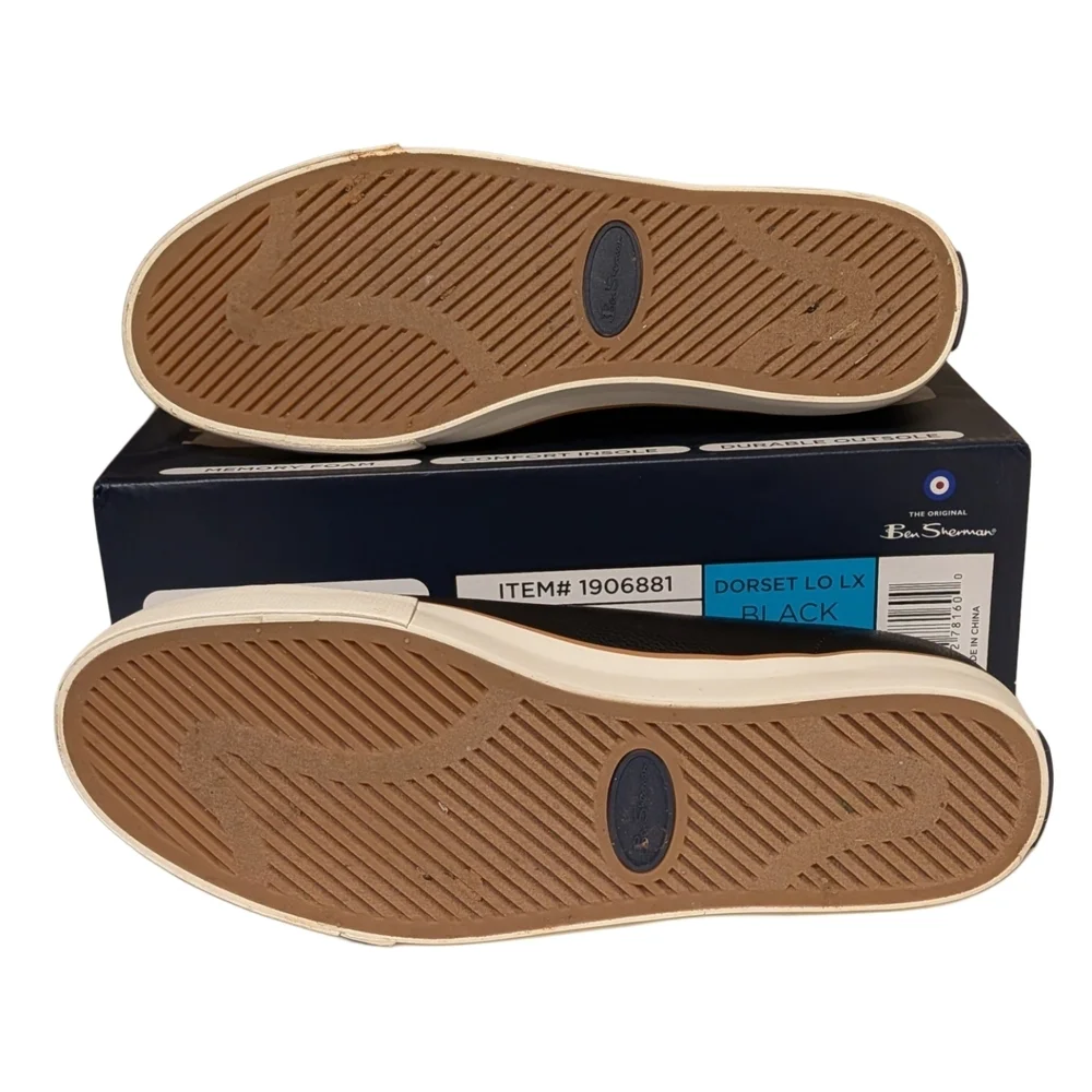 Ben Sherman Black Low-Top Sneakers with Cream Toe Cap